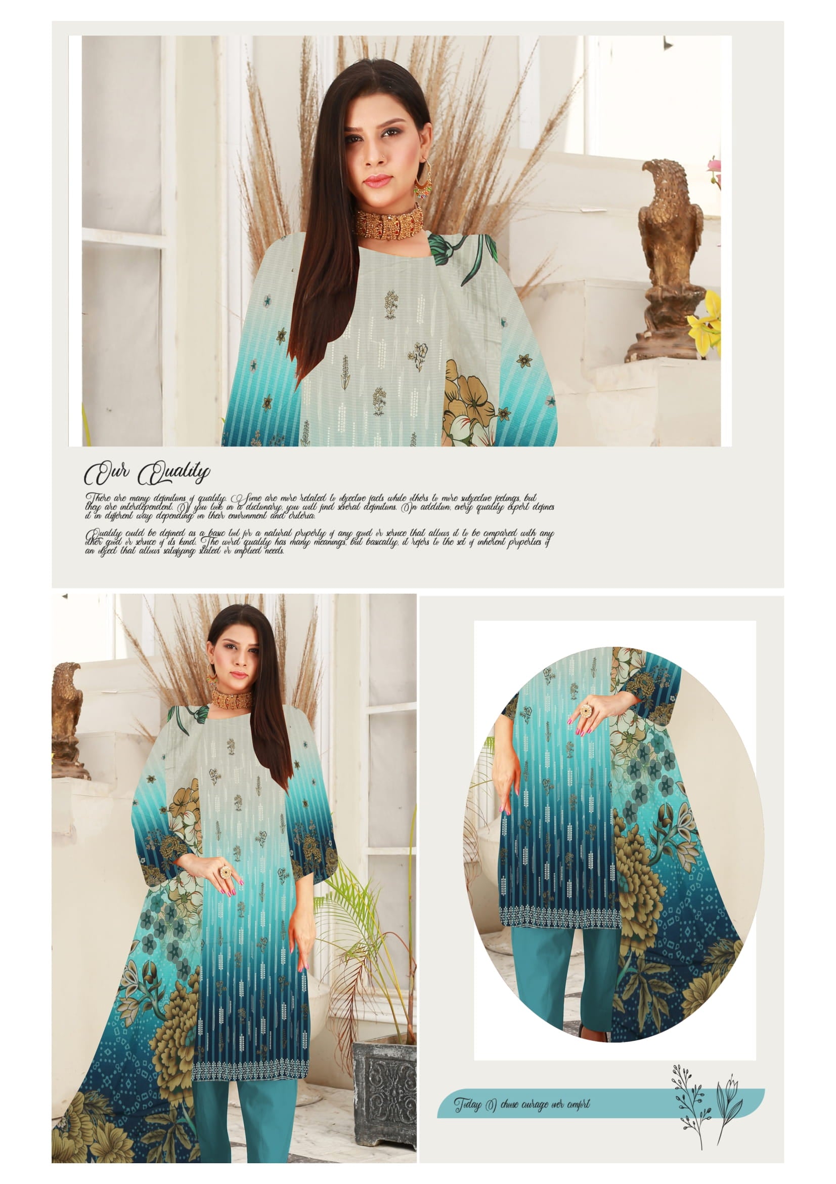 JAAN-E-JUNOON | 3 PIECE UNSTICHED | Doria Printed VISCOUS With 2 head Embroided Frony.