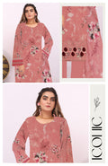 Pink floral embroidered dress with detailed patterns on a white background
